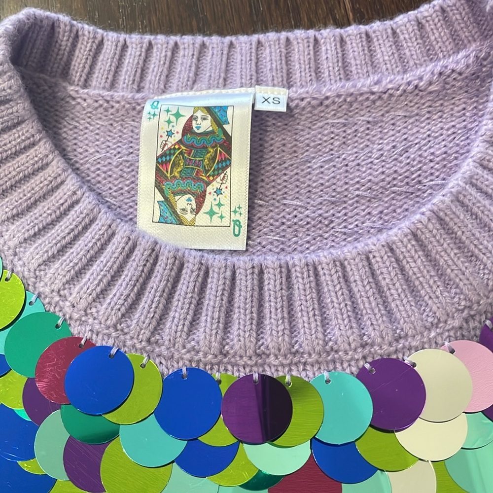 Queen of Sparkles Mambo Queen Mardi Gras Sweater - Picture 4 of 10